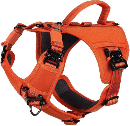 ICEFANG Quick-Moving Tactical Dog Harness for Large Dogs,No Pull Dog Vest | Control Handle,Reflective,Full Metal Buckles,Adjustable,Hook-And-Loop Panel,Soft Padded,Pink,Large6