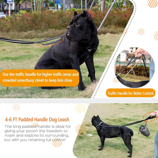 Heavy Duty Dog Leash and LED Light Set, LED Light with Nylon Stickers, Universal Glowing Accessories Easy to Attach Collar Leash and Harness, Safety LED Light up Band for Dogs at Night Walking5