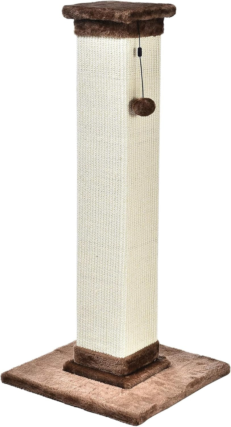 amazon-basics-cat-scratching-post-for-indoor-cats-kittens-medium-31-5h-cat-furniture-with-dangling-ball-toy-grey