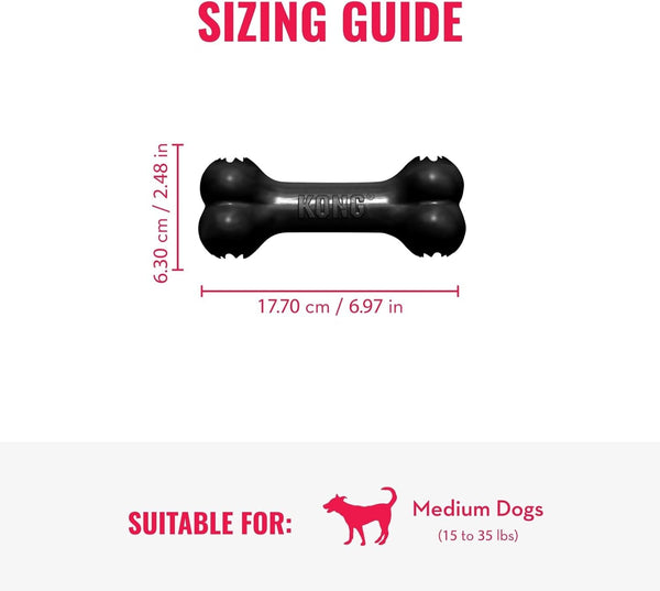 KONG - Extreme Goodie Bone - Kong'S Most Durable Natural Rubber Dog Bone for Power Chewers - Black - for Medium Dogs4