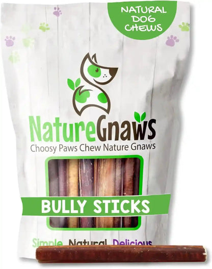 Nature Gnaws Extra Thin Bully Sticks for Small Dogs 5-6" (10 Count) - Long Lasting for Light Chewers and Puppies - Natural Beef Dog Chew Bones14