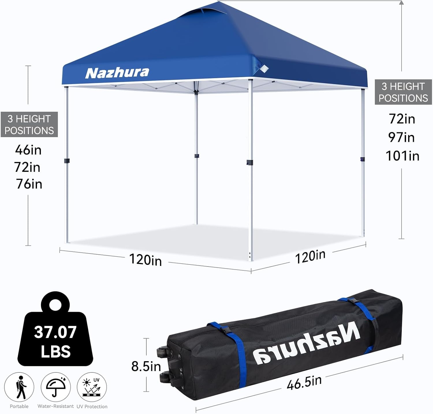 10-x-10-pop-up-canopy-tent-with-sand-weight-bag-freestanding-sun-shelter-for-picnic-and-camping-one-person-setup-and-height-adjustable-blue