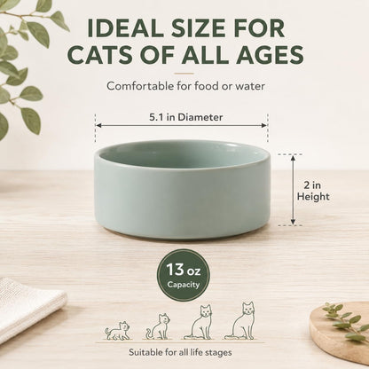 Havniva Cat Bowls Set of Two, 5.1” Ceramic Cat Food and Water Bowls | Cat Food Bowls Whisker Friendly, Non-Slip Base, Food-Grade Ceramic, Wide Opening, Dishwasher Safe, Cat Bowls for Indoor Cats2