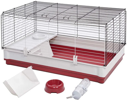Midwest Homes for Pets 158 Wabbitat Deluxe Rabbit Home, Rabbit Cage, 39.5 L X 23.75 W X 19.75 H Inch, Maroon/White4