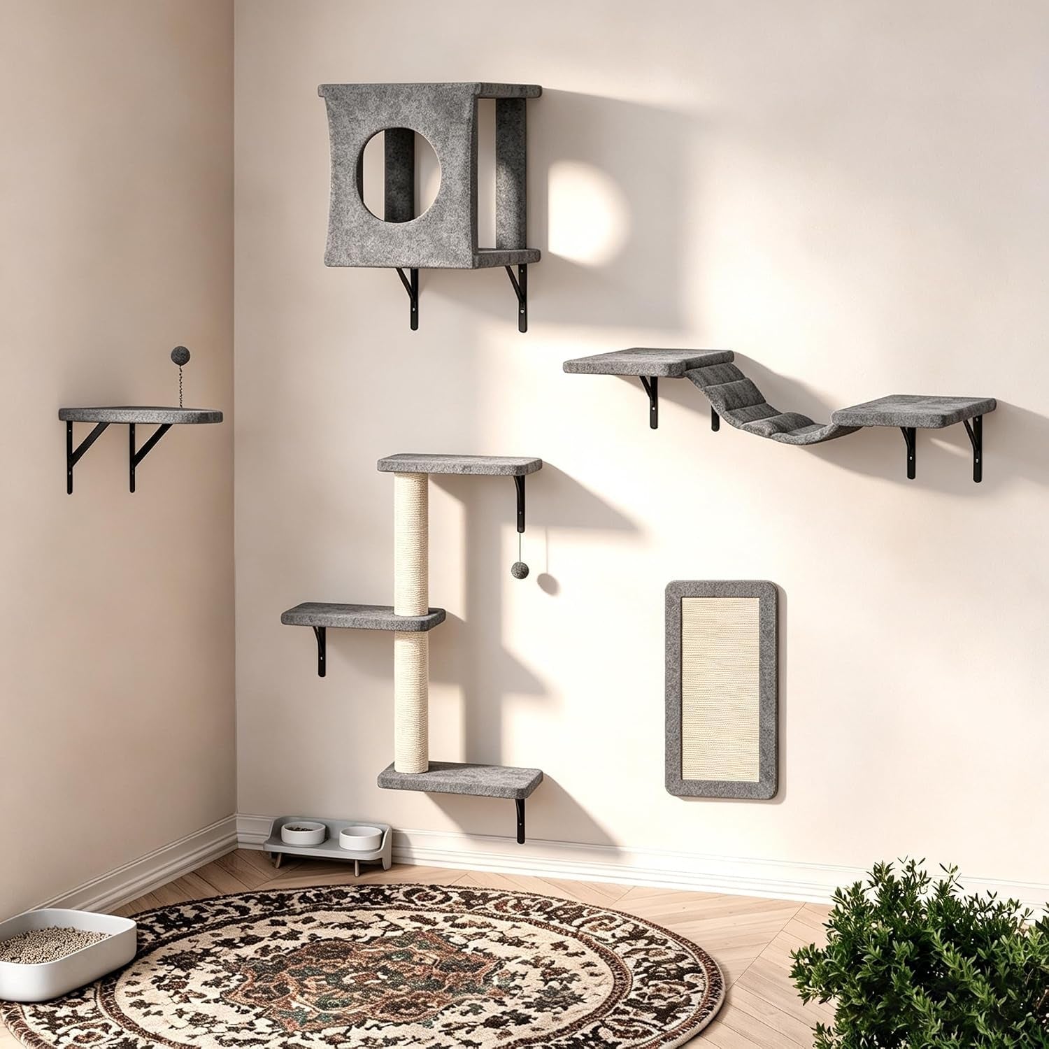 12-in-1-cat-wall-shelves-wall-mounted-cat-climber-with-condo-house-scratching-post-bridge-ladder-space-saving-indoor-play-furniture-for-kittens-black