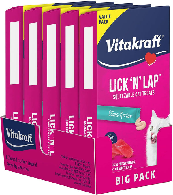 Vitakraft Lick 'N' Lap Real Salmon Squeezeable Liquid Cat Treats, Lickable, Salmon Broth #1 Ingredient, No Artificial Colors, Preservatives or Added Sugar, for Hydration, 0.52 Oz. Tubes, 16 Count17