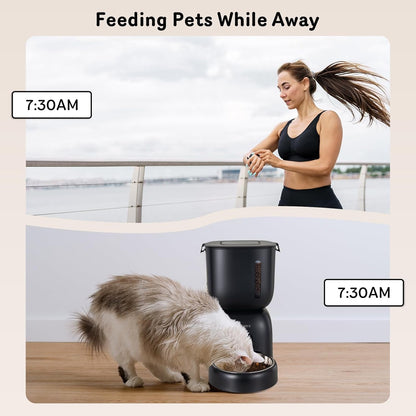 Automatic Cat Feeder and Water Dispenser FW1, Wire or Battery Cat Food Dispenser Timer Pet Feeder - Locking Lid, Desiccant Bag, Programmable Portion Control, 4 Daily Meals, 10S Voice Recorder7