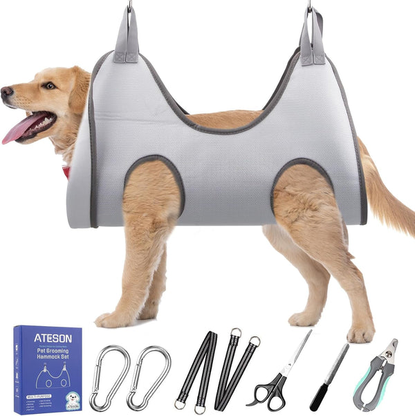 ATESON Pet Grooming Hammock with Nail Clippers/Nail Trimmers/Grooming Scissors, Dog Grooming Harness for Nail Trimming, Pet Grooming Sling Helper12