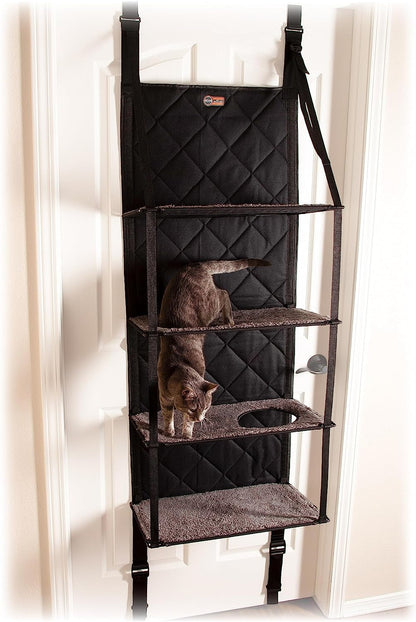 K&H Door Cat Tree, over the Door Cat Furniture - Gray, Fits Doors <80In H1