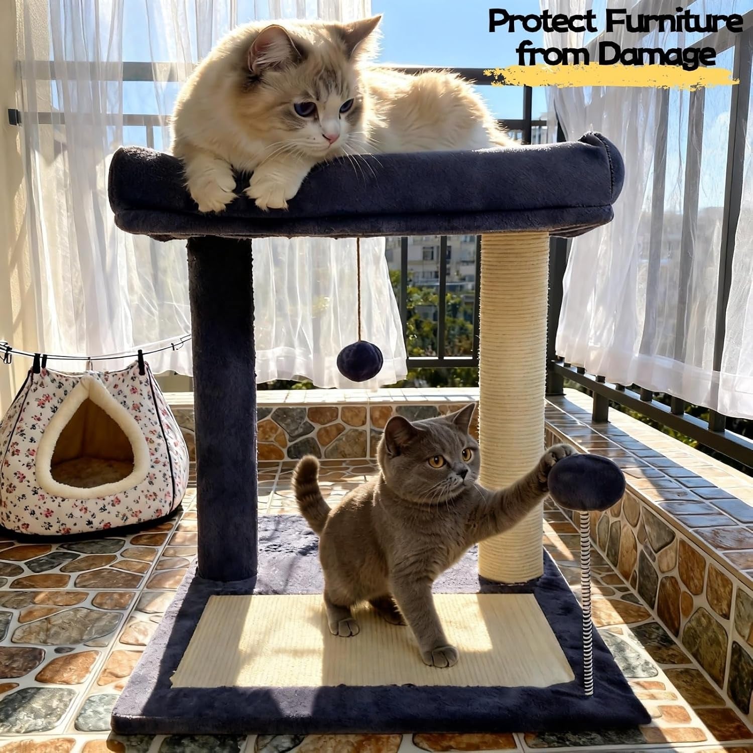 cat-scratching-post-19-69-h50cm-cat-tree-with-cat-bed-scratching-posts-for-indoor-cats-with-two-plush-balls-toy-small-cat-tree-for-kittens-cats-playing-and-relaxing-20-in-grey-cat-tree