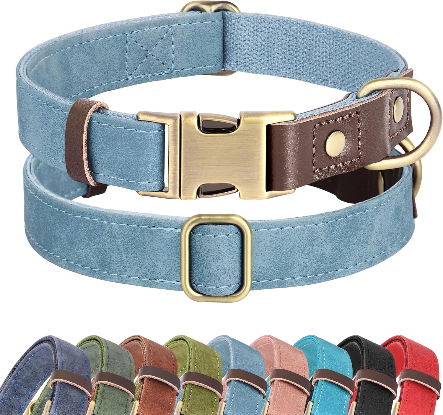 didog-pu-leather-dog-collar-for-small-dogs-puppy-soft-lining-green-s-all-day-comfort-for-daily-walks-and-backyard-play-quick-release-metal-buckle-for-easy-on-off-d-ring-for-leash-easy-clean