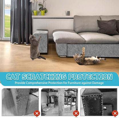 LSGCQ Cat Scratch Mat Self Adhesive Cat Scratch Furniture Protector | Self Adhesive Cat Scratching Mat Replacement for Cat Tree Post Couch Wall Furniture Protector (39.3" X 15.8", Light Gray)4