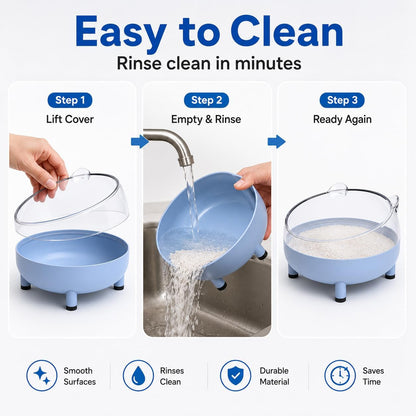 Meow&Woof Hamster Sand Bath Container, Large Sandbox Toilet Gerbil Batheoom, Tiny Chinchilla Dust Bathtub Sand Bath Box for Hamster Cage Accessories 5.2 Inch - Blue6