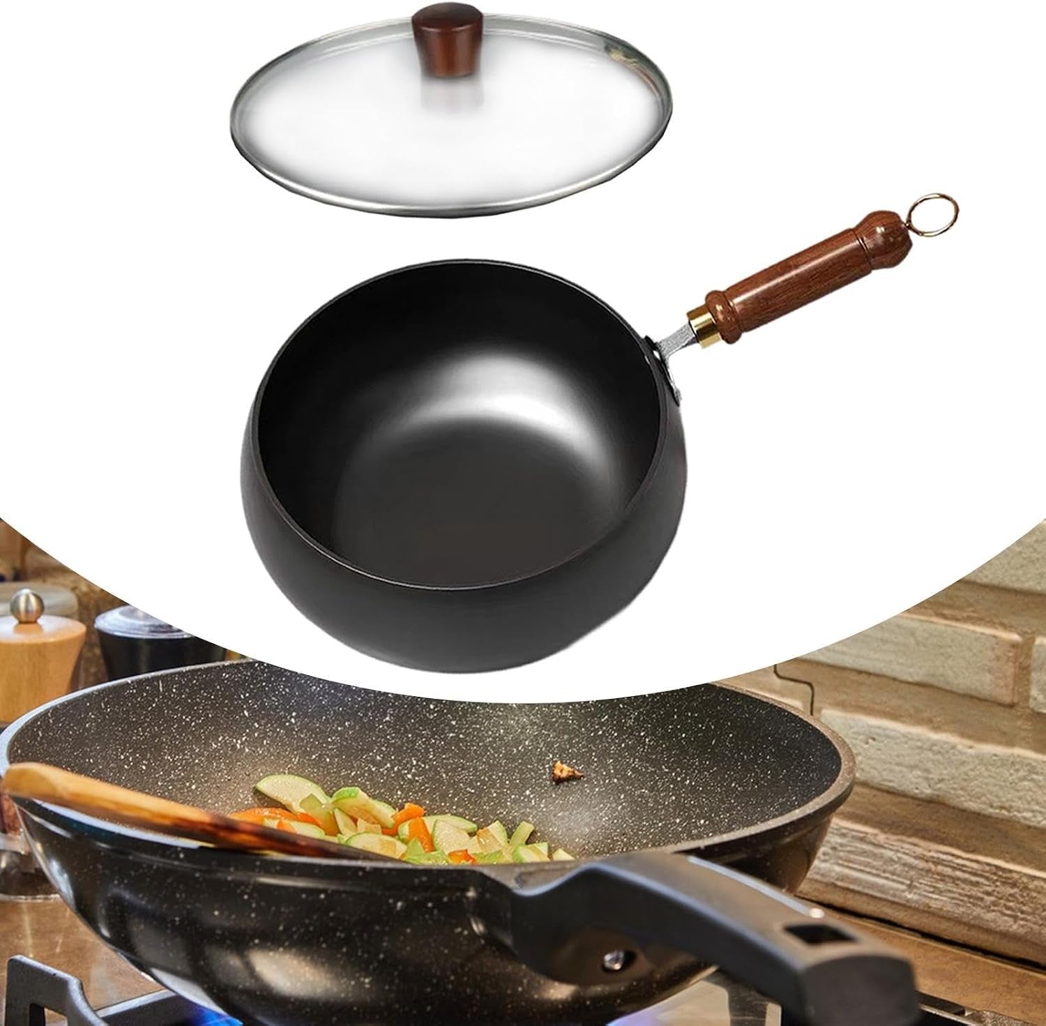 refined-iron-wok-with-wood-handle-and-glass-lid-9-45-in-flat-bottom-nonstick-stir-fry-pan-for-gas-induction-and-all-stovetops