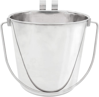 Fuzzy Puppy Flat Sided Pail with Dual Hooks, Snugly Fit on Dog, Cat and Critter Crates & Cages, Heavy Duty Stainless Steel | 2 Quart (PN: FSP-2)7