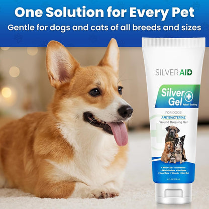 Hot Spot Treatment Gel for Dogs Colloidal Silver Wound Care for Cuts, Bites, Rashes, Skin Irritations & Ulcers, Dog Wound Care Solution, 4.0 Ounces - Vet Recommended & Made in USA2