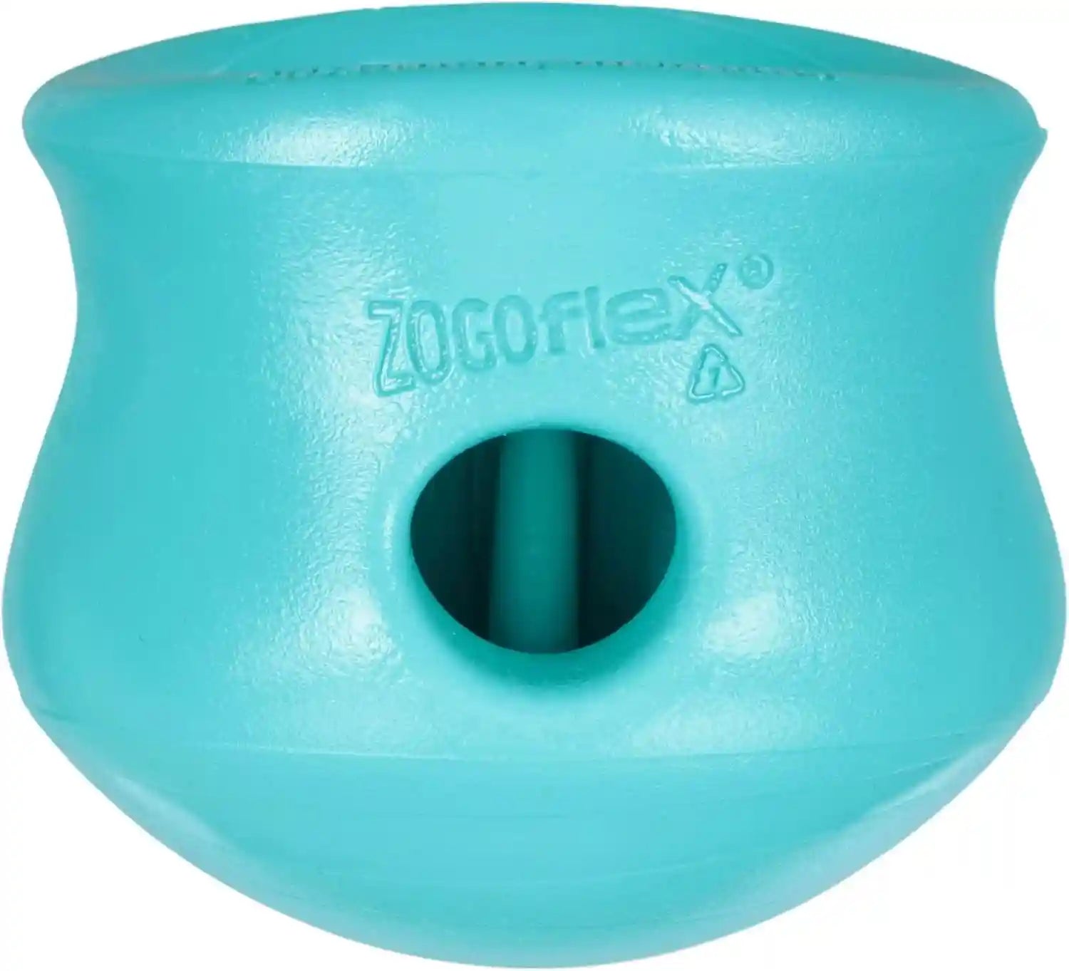 west-paw-zogoflex-toppl-interactive-treat-dispensing-puzzle-dog-toy-for-mental-stimulation-enrichment-holds-kibble-treats-lickable-freezable-dishwasher-safe-made-in-usa-large-aqua-blue