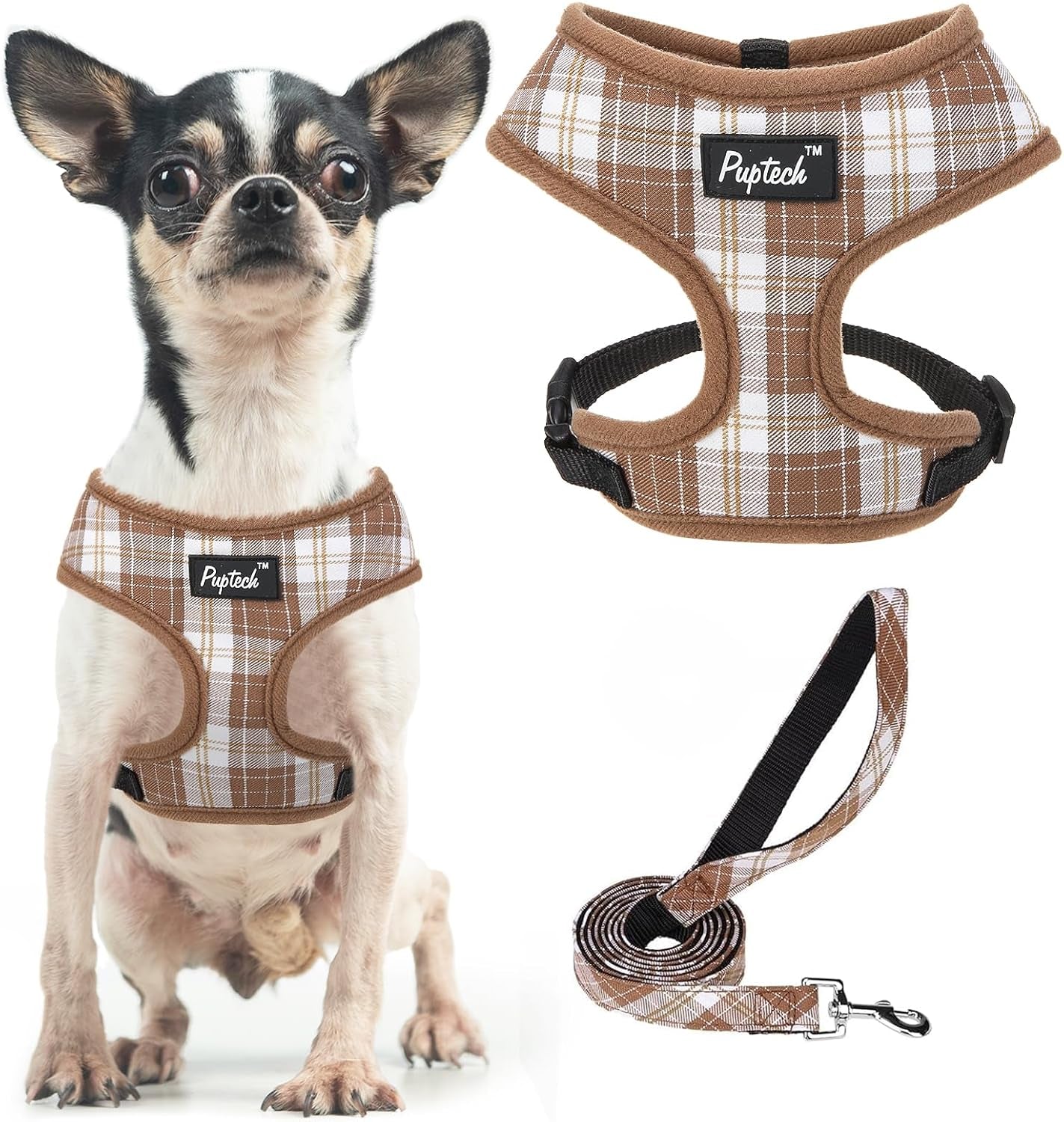 pupteck-soft-mesh-dog-harness-small-sized-and-leash-set-pet-puppy-cat-comfort-padded-vest-no-pull-harnesses-beige-s