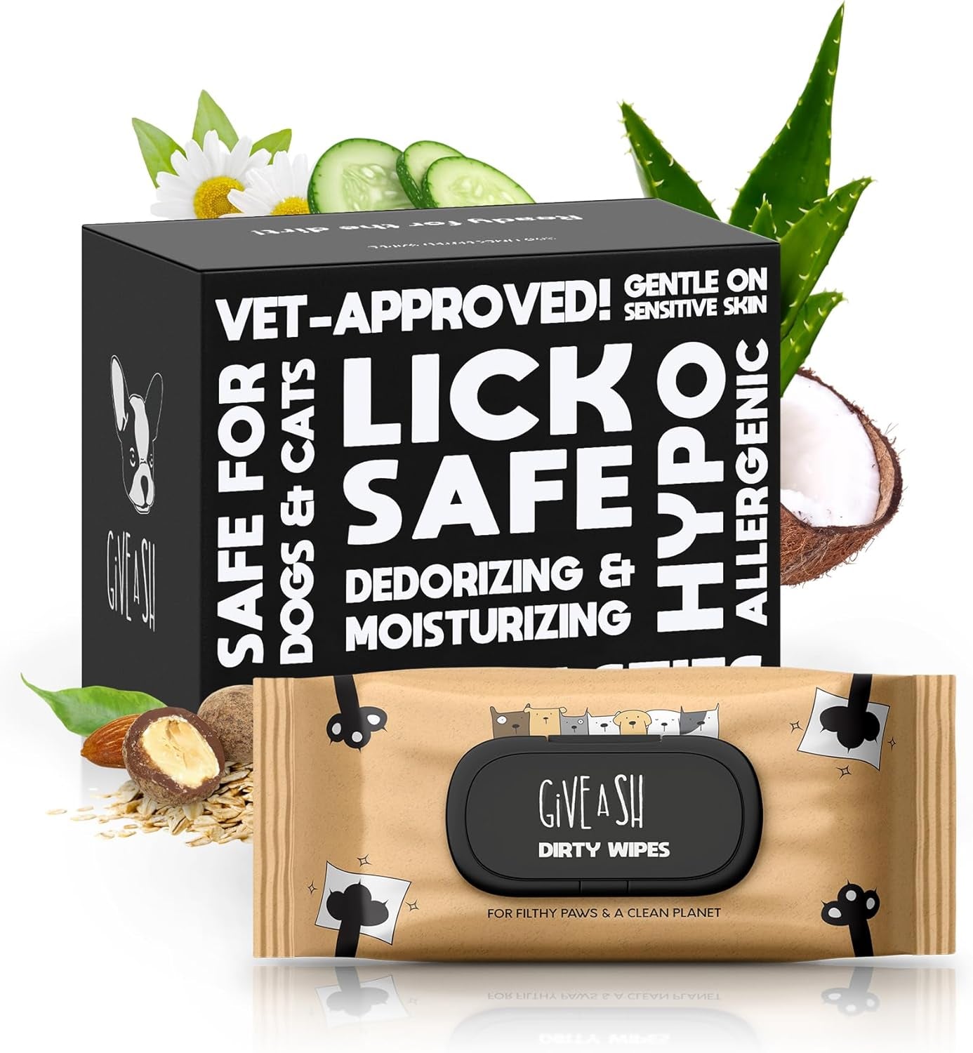 g-a-s-lick-safe-daily-pet-wipes-for-dogs-and-cats-unscented-100-count-plant-based-lyocell-fibers-certified-cruelty-free-vet-approved-hypoallergenic-for-paws-face-body-and-butt-10-to-charity