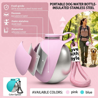 Portable Pet Water Bottle & Collapsible Dog Bowls Spill Proof Water Dispenser Cat Food Container & Dog Treat Holder, Small Size Pet Supplies Travel Accessories for Puppy7