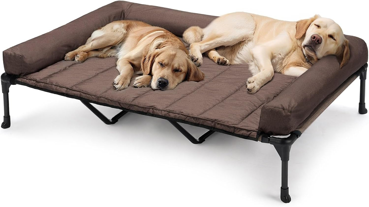 veehoo-outdoor-elevated-dog-bed-with-waterproof-bolster-cushion-cooling-raised-dog-bed-with-removable-washable-mat-topper-breathable-mesh-dog-couch-cot-for-indoor-outdoor-42-large-black