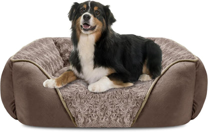 INVENHO Rectangle Washable Orthopedic Dog Bed for Small, Medium and Large Dogs, Soft Calming, Sleeping Puppy Bed Durable Pet Cuddler with Anti-Slip Bottom, S (20"X19"X6")18