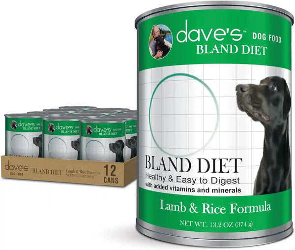 Dave'S Pet Food Bland Diet Dog Food (Chicken & Rice), Sensitive Stomach, Easy to Digest Pate, Gluten-Free, Digestive Care, Low Fat (6%) Limited Ingredients, Complete & Balanced, 13.2 Oz (Case of 12)17