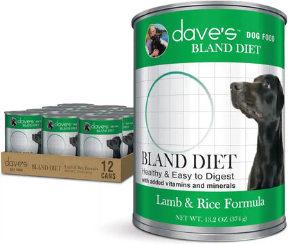Dave'S Pet Food Bland Diet Dog Food (Chicken & Rice), Sensitive Stomach, Easy to Digest Pate, Gluten-Free, Digestive Care, Low Fat (6%) Limited Ingredients, Complete & Balanced, 13.2 Oz (Case of 12)17