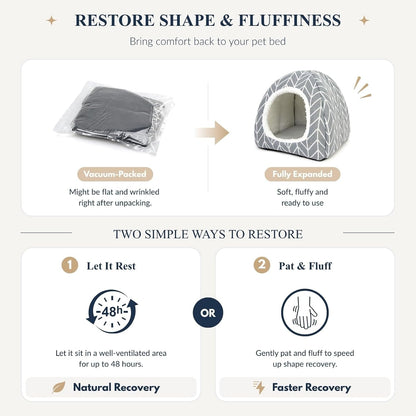 Guinea Pig Hideout Bed, Dwarf Rabbit House Cave | Cozy Hide-Out Cage Accessories for Little Bunny, Hedgehog, Ferret, Chinchilla & Other Small Animals, Grey7