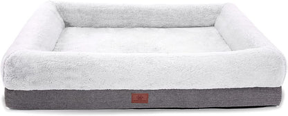 WINDRACING Orthopedic Dog Beds for Medium Dogs, Waterproof Egg Foam Dog Sofa Bed with L Bolster Sides, Washable Medium Pet Bed with Removable Cover & Non-Slip Bottom, 36 X 23 Inch, Gray12