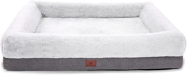 WINDRACING Orthopedic Dog Beds for Medium Dogs, Waterproof Egg Foam Dog Sofa Bed with L Bolster Sides, Washable Medium Pet Bed with Removable Cover & Non-Slip Bottom, 36 X 23 Inch, Gray12