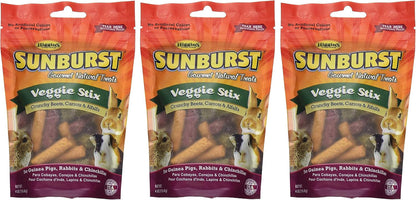 Higgins 3 Pack of Sunburst Veggie Stix, 4 Ounces Each, Gourmet Natural Treats for Guinea Pigs Rabbits and Chinchillas1