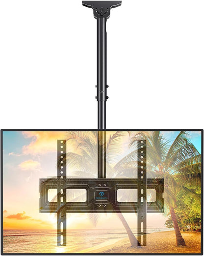 Ceiling TV Mount for 26-65 Inch Flat Screen Displays, Max VESA 400X400Mm, Hanging Adjustable Ceiling TV Bracket Fits Most LCD LED OLED 4K Tvs, Pole Ceiling Mount Holds up to 110Lbs, PSCM21