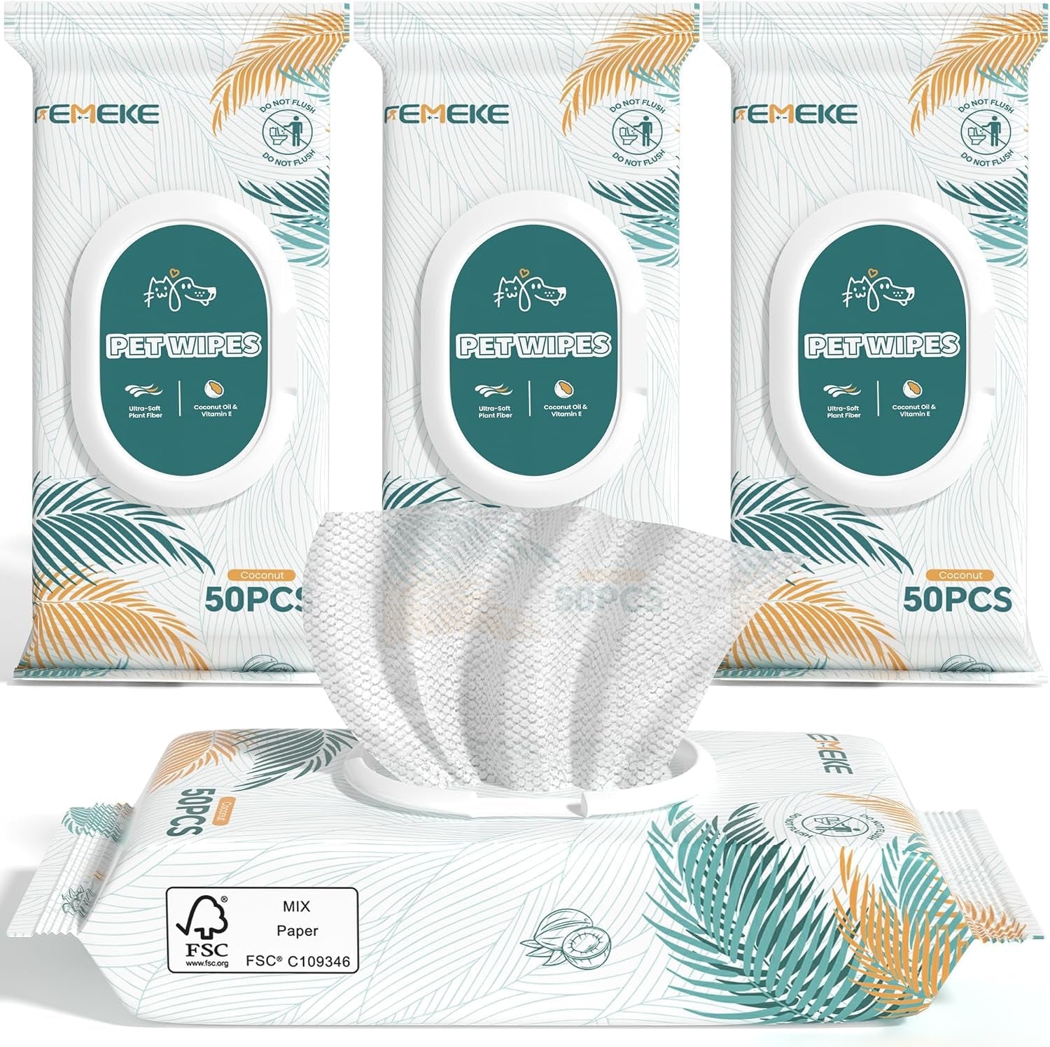 200-count-dog-wipes-cat-wipes-4x50-packs-hypoallergenic-ph-balanced-for-paws-body-face-grooming-all-natural-plant-fiber-wipes-with-aloe-coconut-oil-vitamin-e-pearl-texture