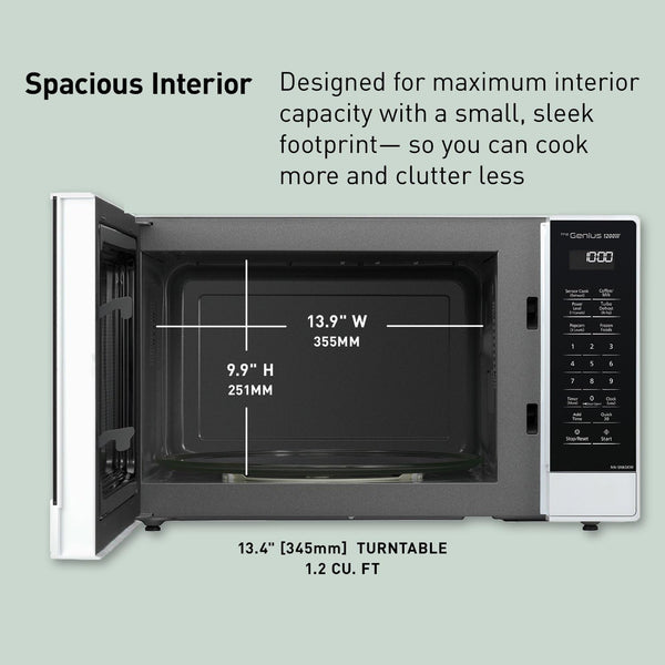 Panasonic NN-SN65KW Microwave Oven with Inverter Technology, 1200W, 1.2 Cu.Ft. Small Genius Sensor One-Touch Cooking, Popcorn Button, Turbo Defrost-Nn-Sn65Kw-(White) | 1.2 Cu.Ft. Small Genius Sensor One-Touch Cooking, Inverter Technology, 1200W, Popcorn Button, Turbo Defrost7
