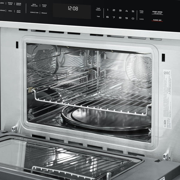 30 In. Built-In Microwave with Convection Oven and Air Fryer, 1000W Power with NEMA 5-20P Plug, 10 Levels, UL Listed and 1.6 Cu. Ft. Capacity in Stainless-Steel (KM-CWO30-SS)10