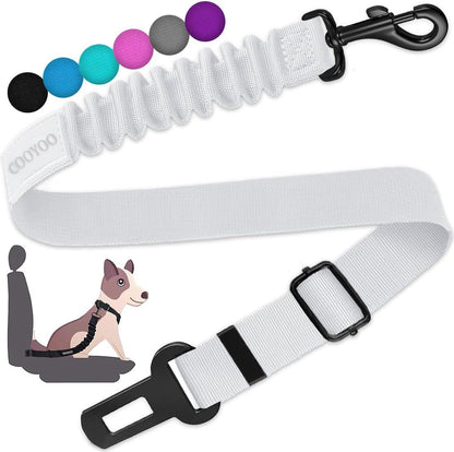 COOYOO Dog Seat Belt, Durability Retractable Dog Car Harness Adjustable Dog Seat Belt for Vehicle Nylon Pet Safety Seat Belts Heavy Duty & Elastic (1 Pack Black)18