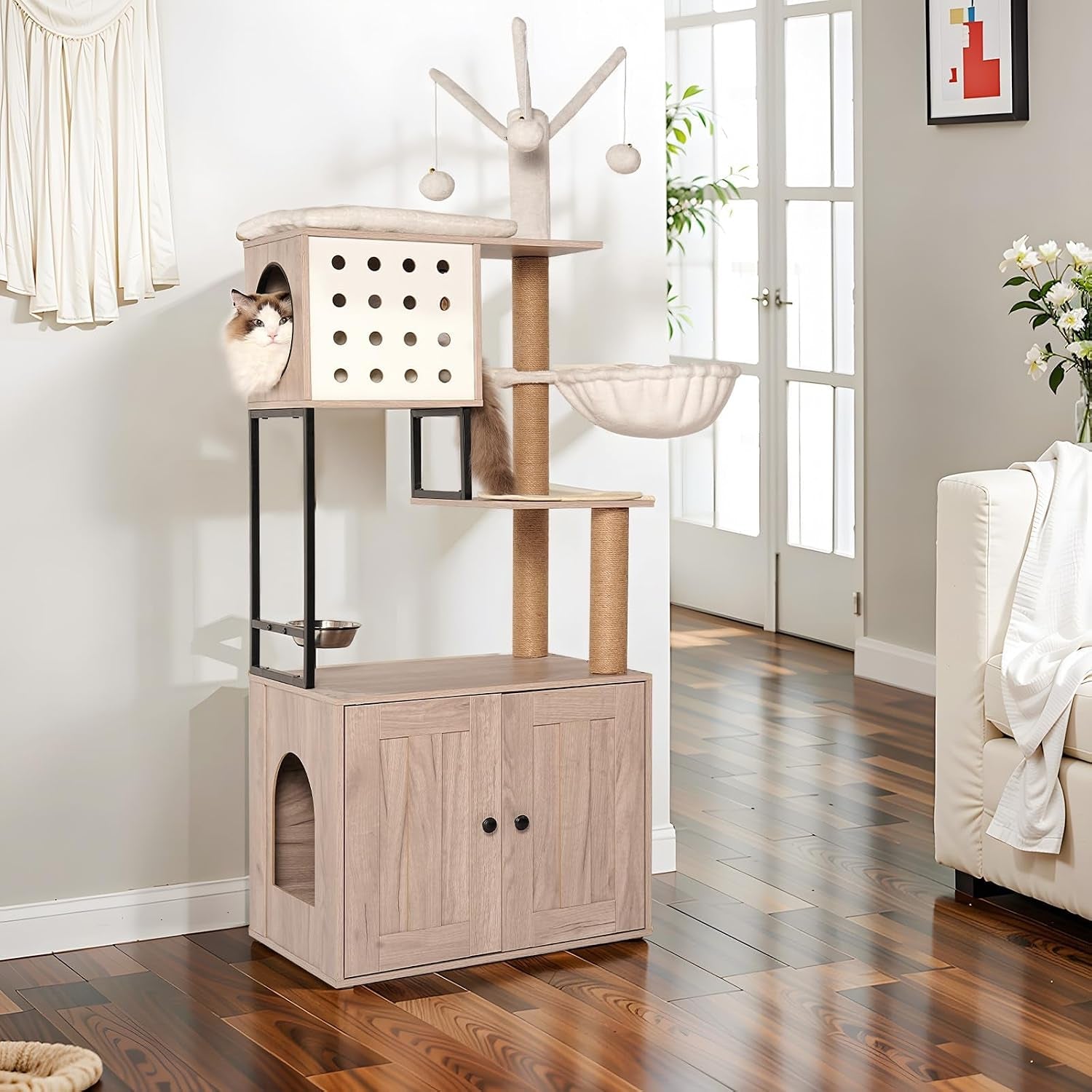 cat-tree-litter-box-enclosure-modern-all-in-one-indoor-cats-tower-with-large-platform-cat-condo-with-wood-house-food-station-hammocks-23-6