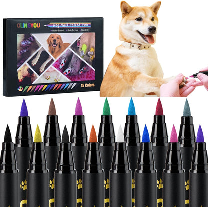 OLINGYOU Dog Nail Polish， Dog Nail Polish Pens Quick Dry-8 Colors, Pet Nail Polish Set for Dogs， DIY Dogs Puppy Nails, Dog Safe Nail Polish Non Toxic, Odorless, Easy to Apply10