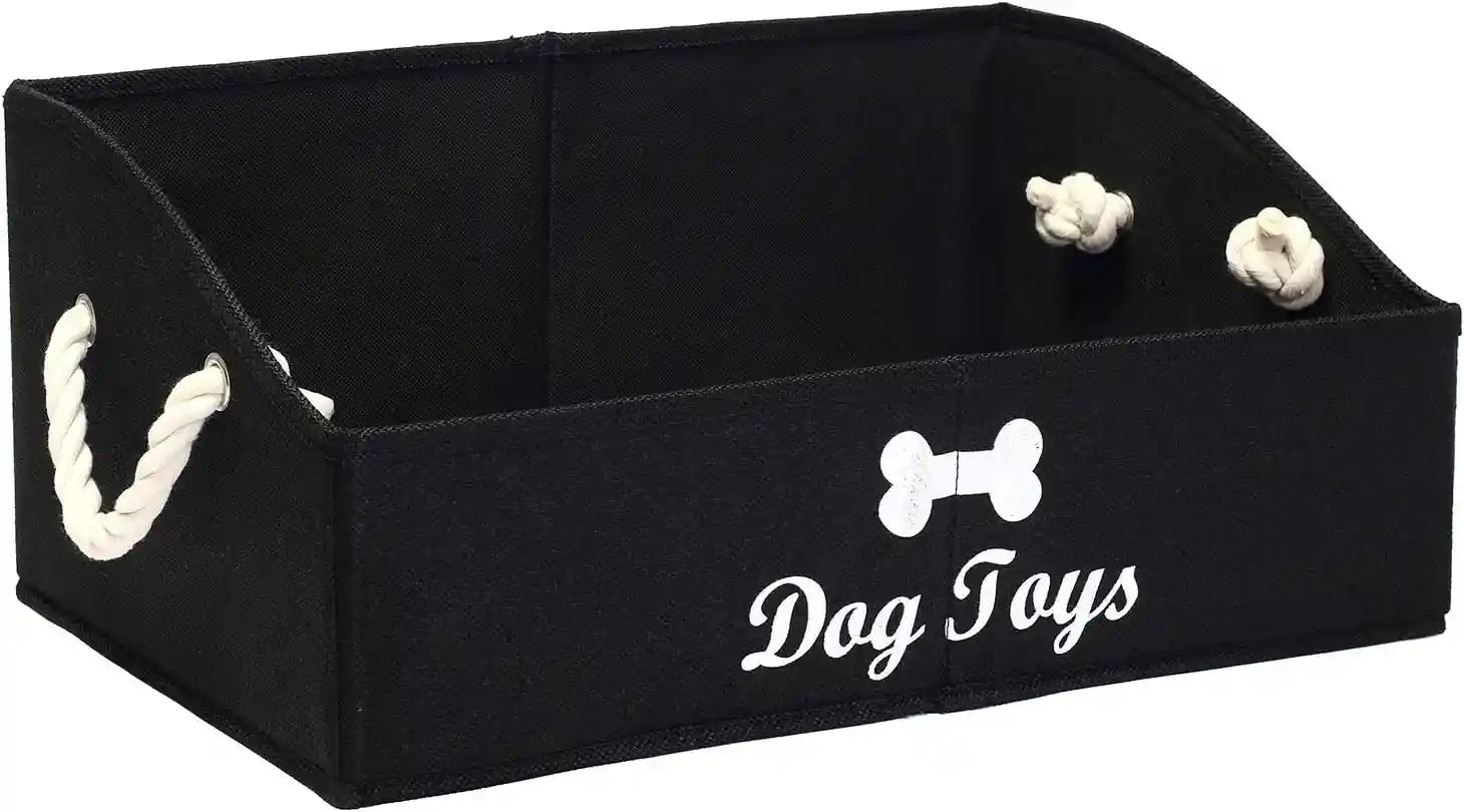 morezi-large-dog-toy-bin-puppy-shallow-toy-basket-dog-toy-storage-perfect-for-living-room-playroom-closet-home-organization-grey-canvas