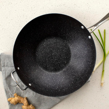 Basalt Aluminized Steel Spun Wok, 14-Inch, Ceramic Coating6