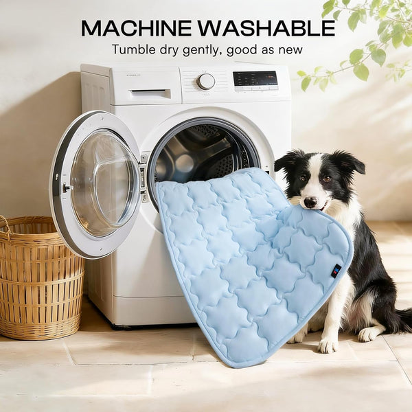 Luciphia Dog Cooling Mat, Q-MAX>0.5 Non-Slip Self-Cooling Pad for Pets | Elastic Support, Joint Protection; Q-MAX>0.5 Instant Cooling Needs No Power; Non-Slip Washable Dog Bed; Light Blue 20X308
