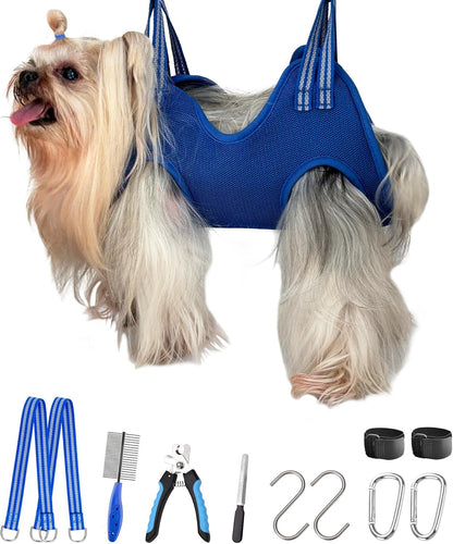 Kkiimatt 10 in 1 Pet Grooming Hammock Harness with Nail Clippers/Trimmer, Nail File, Dog Hammock/Grooming Sling for Nail Trimming/Clipping15