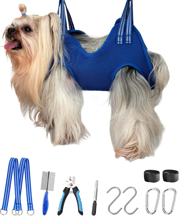 Kkiimatt 10 in 1 Pet Grooming Hammock Harness with Nail Clippers/Trimmer, Nail File, Dog Hammock/Grooming Sling for Nail Trimming/Clipping15