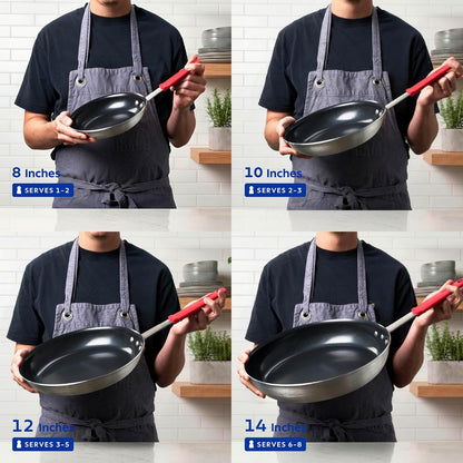 Professional 14-Inch Ceramic Non Stick Extra Large Frying Pan | Heavy-Gauge Aluminum Skillet with Ceramic Nonstick Coating, Dishwasher and Oven Safe, Black, Made in Brazil6