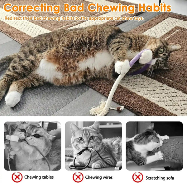 Tocirelo Cat Chew Rope Toy - 6Pack Cotton Cat Chew Toy for Teeth Cleaning, Interactive Kitten Teething Toys to Redirect Chewing from Cord, Cat Nip String Dental Toys for Bored Indoor Cats, 19.7Inch2