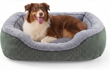 INVENHO Medium Dog Beds for Medium Dogs Washable, Rectangle Dog Bed Medium Size Dog, Orthopedic Dog Bed, Warming Soft Calming Sleeping Puppy Bed Durable Pet Bed with Anti-Slip Bottom M(30"X24"X9")38