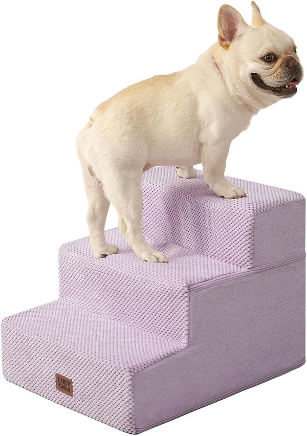 EHEYCIGA Dog Stairs for Bed 18" H, Dog 4-Steps for High Bed, Olive Green | Pet Steps for Small Dogs and Cats, Non-Slip Balanced Pet Ramp Indoor22