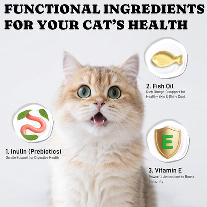Lickable Cat Treats, Creamy Puree, Variety Pack, 48 Tubes, 0.5Oz | High Moisture Hydrating, Squeeze Tubes, Grain-Free, Omega Oils & Vitamin E, Skin & Coat Health, Digestive and Immune Support6