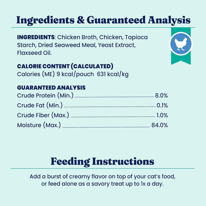 Solid Gold Lickable Cat Treats - Limited Ingredient Chicken Seameal™ Squeezable Healthy Cat Treats for Indoor Cats - Snack & Topper Squeeze Ups for Cats W/Seaweed for Gut & Immune Support - 3Oz/30Ct9
